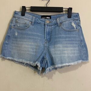 FashionNova Cairo Mid Rise Cut Off Denim Shorts